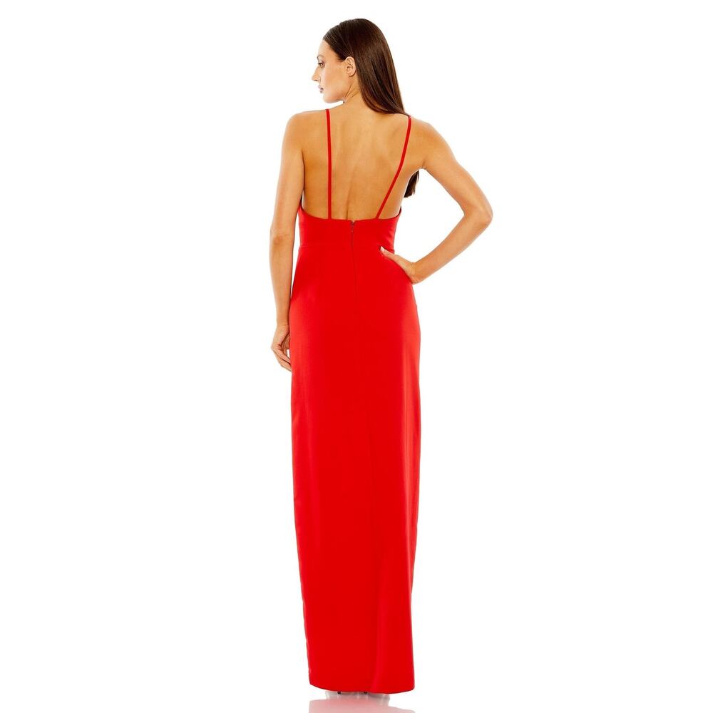 IEENA for Mac Duggal NWT size 12 8 Red Column Sleeveless Gown 27434 - Picture 12 of 13